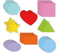 Shapes Math Pattern Play Card Craft Basic Multi-Shaped Color-Coding Card Round Hearts Stars Triangle Square Rectangle Oval Hexagonal Paper Cut-Outs for Classroom (Cutouts Paper)