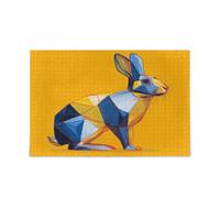 Shapes Patchwork Rabbit on Orange Jigsaw Puzzles Impossible Puzzle 500 Piecing