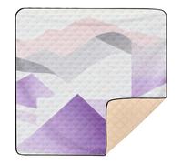Shapes Purple Mountain Tapestry Soft Padded Baby Play Mat for Indoor Outdoor Lightweight Tummy Time Mat for Baby Kids Toddlers Infants, 50'' x 50''