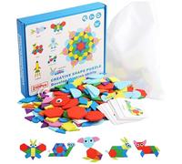 Shapes Puzzle - Tangram Game with 210 Pieces, Wooden Shape Puzzle | for Parties, Birthdays, Holidays, Kindergarten, Educational Projects, Outdoor and Indoor