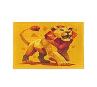 Shapes Roaring Lion Art Unique Jigsaw Puzzles Challenging Puzzle Perfect for Game Nights 500 Piecing
