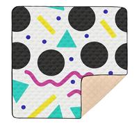 Shapes Shapes Black & Colorful Pattern Cute Foldable Baby Play Mat for Floor One-Piecing Tummy Time Activity Mat for Baby Toddler Infant, 50'' x 50''
