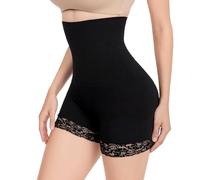 Shapewear for Women High Tummy Control Knickers High Waisted Body Shaper Knickers Underwear Slimming Shapewear Panties Seamless Lace Tucking Shorts (Black, M/L)