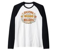 Shaping Little Minds Big Hearts Teacher School Raglan Baseball Tee
