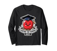 Shaping Tiny Humans Daily Funny Teacher Apple School Grad Long Sleeve T-Shirt