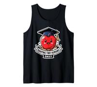 Shaping Tiny Humans Daily Funny Teacher Apple School Grad Tank Top