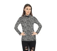 Shaposh Fashion® Women's Polo Roll Neck Long Sleeve Turtle Neck Jumper - Ladies Animal Print Mockneck Casual Top (White Leopard, 12-14)