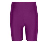 Shaposh Fashion® Women's Shiny Neon Lycra Cycling Shorts - Ladies Seamless Soft Stretchy Dancing Running Gym Active Casual Sports Yoga Pants (Purple, 16-18)