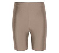 Shaposh Fashion® Women's Shiny Neon Lycra Cycling Shorts - Ladies Seamless Soft Stretchy Dancing Running Gym Active Casual Sports Yoga Pants (Stone, 16-18)