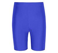 Shaposh Fashion® Women's Shiny Neon Lycra Cycling Shorts - Ladies Seamless Soft Stretchy Dancing Running Gym Active Casual Sports Yoga Pants (Royal Blue, 12-14)