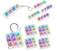 Shappy 10 Pcs Keyboard Fidget Clicker Fidget Keyboard Keychain Stress Relief Decompression Button Finger Clicker Keychain for Office Gifts Adults to Relief Stress and Pass Time (Clear Color)
