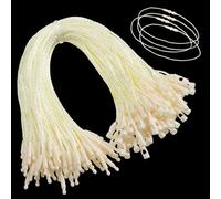 Shappy 100 Pcs Nylon String for Hang Tags Disposable Price Nylon String with Snap Lock for Attaching Labels and Security Tags Fastener Hook Ties for Products Clothes Brand Tag Price (Beige)