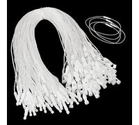 Shappy 100 Pcs Nylon String for Hang Tags Disposable Price Nylon String with Snap Lock for Attaching Labels and Security Tags Fastener Hook Ties for Products Clothes Brand Tag Price (White)
