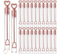 Shappy 100 Pcs Wedding Party Favor Bubble Bulk Rose Gold Key Shape Bubble Wand for Guests Send Off for Recuerdos De Boda Bridal Shower Anniversaries Celebration Goody Bag Stuffers Filler