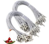 Shappy 1000 Pieces Christmas Ornament Hooks Ornament Hangers Precut Cord Easy Locking with Snap Precut Hanging Ropes for Christmas Tree Holiday Party Decoration Strings(Silver)