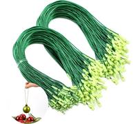 Shappy 1000 Pieces Christmas Ornament Hooks Ornament Hangers Precut Cord Easy Locking with Snap Precut Hanging Ropes for Christmas Tree Holiday Party Decoration Strings (Green)
