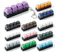 Shappy 12 Pcs Keyboard Fidget Clickers Clicky Fidget Keyboard Keychain Real Feel Decompression Relief Button Finger Clickers for ADHD Home Office Travel Home Calm Anxiety (Black Background)