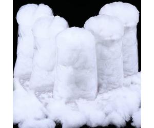 Shappy 14.11 Ounce/ 400 g Christmas Fake Clouds Snow Decoration Artificial White Cloud Fiber Faux Fluffy Snow Indoor Soft Artificial Fake White Cotton Winter Craft Decor Xmas Tree Village Displays