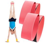 Shappy 2 Pairs Gymnastics Sticky Toes, Gymnastics Tumbling Trainer Aid Cheerleading Dance Equipment Athlete Adjustable Sticky Bands to Help Training Backflip (Light Red)
