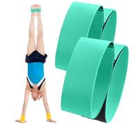 Shappy 2 Pairs Gymnastics Sticky Toes, Gymnastics Tumbling Trainer Aid Cheerleading Dance Equipment Athlete Adjustable Sticky Bands to Help Training Backflip(Peacock Green)