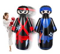 Shappy 2 Pcs 47 Inch Ninja Kids Punching Bop Bag Inflatable Ninja Blow up Bounce-Back Boxing Bag for Kids Party Game Punching Play Karate Indoor Outdoor School
