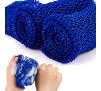 Shappy 2 Pcs African Net Sponge Exfoliating Net African Body Scrubber Bath Rag Washcloth Towel Shower Body Back Scrubber Skin Smoother for Daily Use or Stocking Stuffer(Blue)