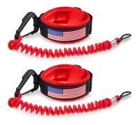 Shappy 2 Pcs Boat Kill Switch Lanyard with Braided Wrist Strap Compatible with Mercruiser Boat Outboard Kill Switch Cord Tether Outboard Motor Emergency Stop Safety Cord with USA Flag, Red