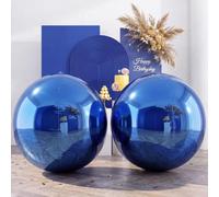 Shappy 2 Pcs Giant Navy Blue Balloons Large 4D Round Ball Balloons 60 Inch Giant Huge Aluminum Shiny Foil Balloon for Wedding Birthday Bachelorette Graduation Baby Shower Party Decoration