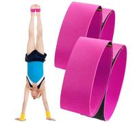 Shappy 2 Pcs Gymnastics Ankle Training Straps, Tumbling Training Aid for Back Handspring, Back Walkover and Balance Practice, Sticky Toes, Adjustable Ankle Support Bands for Kids, Coach(Pink)