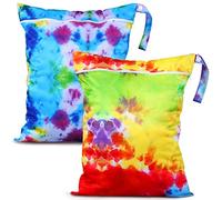 Shappy 2 Pcs Large Travel Laundry Bag Washable Waterproof Wet Dry Bag Large Dirty Clothes Bag Bathing Workout Bag(Tie Dye Style)