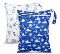 Shappy 2 Pcs Large Travel Laundry Bag Washable Waterproof Wet Dry Large Dirty Clothes Bag Bathing Workout(Navigation)