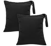 Shappy 2 Pcs Large Travel Laundry Bag Washable Waterproof Wet Dry Large Dirty Clothes Bag Bathing Workout(Solid Black)