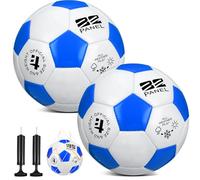 Shappy 2 Pcs Operation Christmas Soccer Balls Bulk with Pump, Mesh Bag Official Size 3 4 5 Indoor Outdoor Colorful Soccer Ball for Practice Game Sport Soft Gift for Child Adult(Size 4,Blue, White)