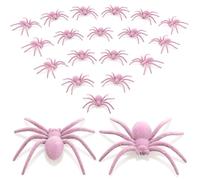 Shappy 20 Pcs Mini Fuzzy Spider Realistic Hairy Small Plastic Fake Spiders Halloween Prank Spider Props Scary Funny Halloween Indoor Outdoor Decorations (2.76 x 2.76 Inch)