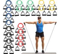 Shappy 20 Pcs Resistance Bands with Handles Exercise Tube from 5 to 50 Pounds Resistance Tubes with Handles Workout Stretch Bands for Exercise Physical Therapy Workouts Fitness