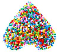 Shappy 2000 Pieces 0.8 cm Assorted Color Elastic Pom Poms Arts Crafts Pompoms Balls for Hobby Supplies and Creative Craft DIY Material