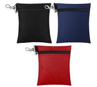 Shappy 3 Pcs Golf Tee Bag 6.69 x 5.51 Inch Zipper Ball Clip Pouch Utility Tee Holder with Metal Lobster Claw Clip Golf Valuables Pouch Accessory Bag for Men Women(Mixed Color)