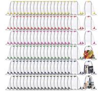 Shappy 30 Pieces Clear Drawstring Bag Plastic Drawstring Backpack Clear Waterproof PVC Backpack for Stadiums Sporting Events, Black, Red, Yellow, Green, Blue, Purple, 13.39 x 16.93 inches, Normal