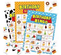 Shappy 35 Pcs Toys Birthday Bingo Cards 24 Players Cartoon Story Party Games Toy Inspired Fun 3 Colors Bingo Games for School Classroom Family Holiday Wedding Party Group Activities Favors Supplies