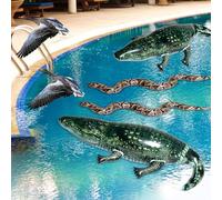 Shappy 4 Pcs Duck Deterrent for Pool 47 in Inflatable Alligator Toy and Inflatable Snake Bird Deterrents for Outside Blow up Alligator Fake Snakes Animal for Swimming Lawn Garden Reptile Party Prank