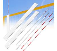 Shappy 4 Pcs Volleyball Antenna Set with Sleeve Volleyball Net Collapsible Net Antennae Volleyball Referee Equipment with Poles Red and White Volleyball Antennae