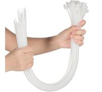 Shappy 50 Pcs Zip Ties Heavy Duty Strong Large Cable Wire Ties Zip Industrial Sturdy Wire, Awnings Tying Branches Bundling of Crops Fixed Water Pipes(14 Inch,White)