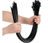 Shappy 50 Pcs Zip Ties Heavy Duty Strong Large Cable Wire Ties Zip Industrial Sturdy Wire, Awnings Tying Branches Bundling of Crops Fixed Water Pipes(24 Inch,Black)