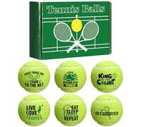 Shappy 6 Pcs Personalized Tennis Ball Gifts Set Custom 6 Unique Tennis Balls and 1 Gift Package for Teammates Partners Coach Appreciation Team Players Men Birthday Team Tournament Keepsake
