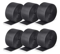 Shappy 6 Rolls 252 ft Gymnastics Mat Hook Fastener Nylon Hook for Carpet 4" Wide Hook and Loop Fasteners Hook Connector for Cheer Gym Floors Carpet Bonded Foam Seams (Black)
