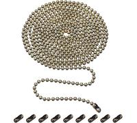 Shappy Beaded Pull Chain Extension with Connector, 10 Feet Beaded Roller Chain with 10 Matching Connectors (3.2 mm, Bronze B)