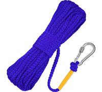 Shappy Floating Rope Life Ring Rope Lifesaving Dock Lines Boat Braided Polypropylene Outdoor Throwing Lines for Life Preserver Ring Anchor Heaving Line with Spring Hook(15 m/ 16.4 Yards,Blue)