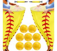 Shappy Granny Pants Yard Game, 2 Pcs Oversized Granny Pants with 8 Bouncy Balls and 2 Pump, Fun Outdoor Throwing Game for Family Reunion Team Building Picnic Carnival Field Day(Softball)