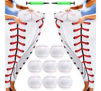 Shappy Granny Pants Yard Game, 2 Pcs Oversized Granny Pants with 8 Bouncy Balls and 2 Pump, Fun Outdoor Throwing Game for Family Reunion Team Building Picnic Carnival Field Day(Baseball)