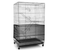 Shappy Large Bird Cage Seed Catcher,Bird Cage Cover Net Skirt Guard,Adjustable Soft Airy Mesh Net for Parrot Parakeet Macaw(118 x 15 Inch/ 300 x 37 cm,Black)